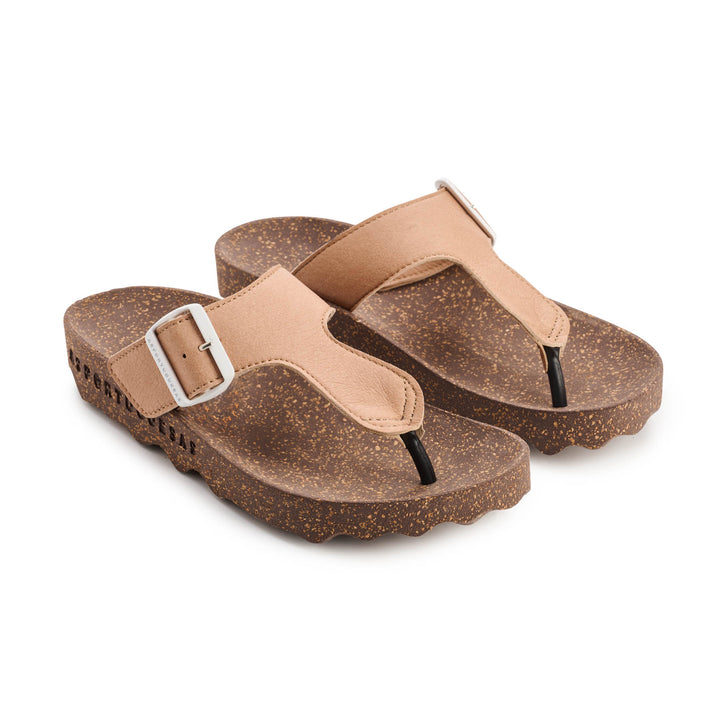 Asportuguesas Slip on Sandal Fuse Sand and Brown Sole