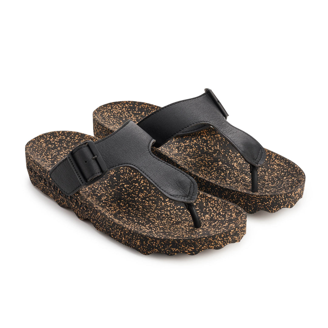 Asportuguesas Slip on Sandal Fuse Black and Black Sole