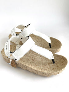 Asportuguesas Velcro Sandals Fizz White and Natural Sole