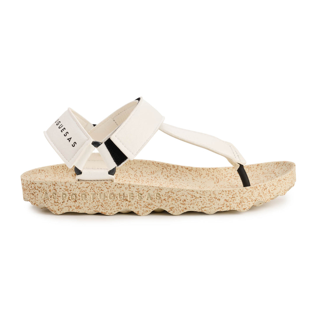 Asportuguesas Velcro Sandals Fizz White and Natural Sole