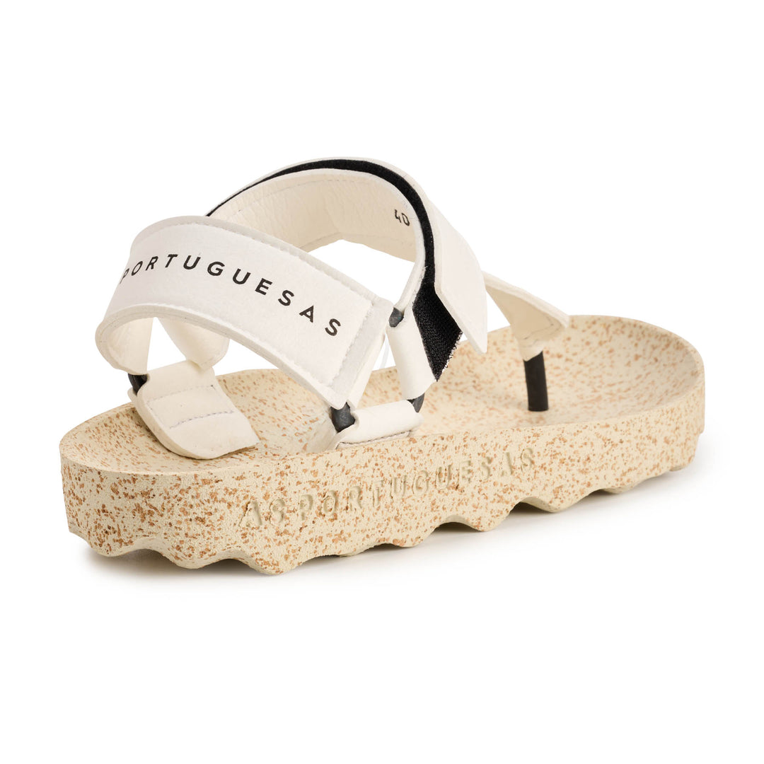 Asportuguesas Velcro Sandals Fizz White and Natural Sole